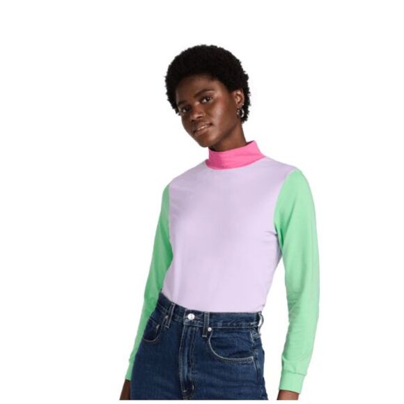 NEW! Olivia Rubin Colorblock Kit Top Stretch Mock Neck Size XS - Picture 1 of 11